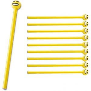 Eryi-Lot De 10 Crayons Happy Avec Embout Smiley | Lunettes De Soleil Et C?ur | Motif : Dessin Animé Emoji | Enfants | Anniversaire | Cadeau | Garçon + Fille | Petit Cadeau | Amour - Neuf