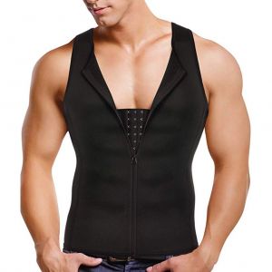 Sous-Vetement Amincissant Pour Homme, Debardeur Compresse Avec Fermeture Eclair, Pour Le Controle Du Ventre - Neuf
