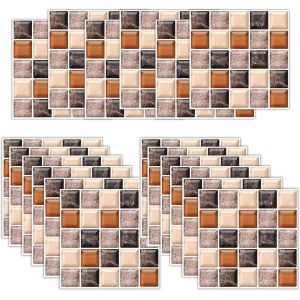 Autocollant Tuile Mosa&iuml;que 18Pcs Papier Peint Amovible Mur Auto Adh&eacute;sif Pour La Salle Bain Cuisine Backsplash D&eacute;coratifs Carrelage Murs Meubles Stickers Autocollant Mural Imperm&eacute;ab[APP8810650] - Neuf