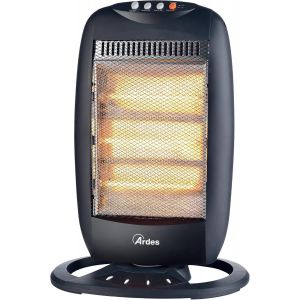 Ar454B Halo 12 Radiateur Halogène Oscillant 3 Barres De Chauffage - Radiateur Halogène Basse Consommation Panneau De Commande Et Poignée De Transport - Radiateur Chauffage Silencieux Oscil[Z121] - Neuf