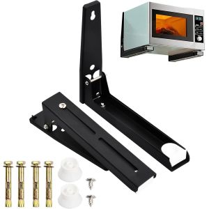 CMWX-Support Micro Onde, Support Micro Onde Mural Pliable, Etagere Micro Onde Extensible, &eacute;Tag&egrave;Re Micro Onde Installation Facile, Couleur Noire - Neuf