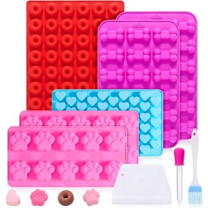 AYUHR-Lot de 9 tapis de cuisson en silicone pour biscuits pour chien - Mini tapis de cuisson en silicone pour friandises pour chien - Pour faire soi-même des friandises pour chien, chocolat, biscuits - Neuf