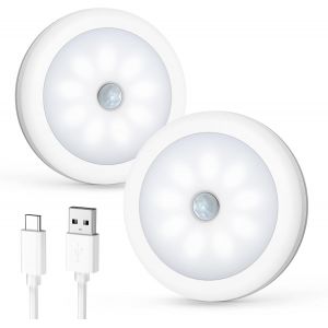 Veilleuse Avec Détecteur De Mouvement - Type C - Veilleuse Sans Fil - Lumière Toujours Claire / Auto On / Off - Éclairage D'armoire Led Avec Lumière Magnétique - Pour Couloir, Chambre À Coucher - Neuf