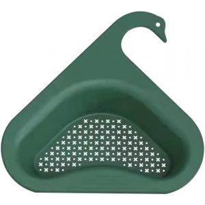 Support D'évier Triangulaire, Égouttoir À Vaisselle Multifonctionnel Suspendu, Panier De Vidange D'évier De Cuisine En Forme De Cygne, Panier-Filtre D'évier, 1 Pièce - Vert - Neuf