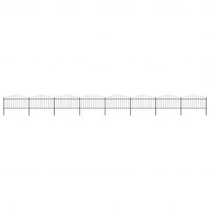 Prolenta Premium - Clôture De Jardin Avec Dessus En Forme De Lance En Acier 1426 X 150 Cm Noir - Neuf