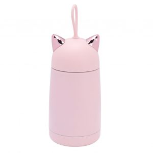 Hjlian Bouteille Isotherme En Acier Inoxydable 350 Ml, Motif Chat Mignon, Portable, Pour Enfants, Rose Sakura, 350 Ml - Neuf
