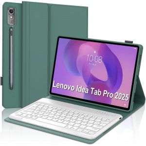 Clavier Pour Lenovo Idea Tab Pro 12.7"" 2025, Coque Clavier Pour Lenovo Idea Tab Pro 2025 12.7"", Azerty Français Clavier Magnétique Détachable Bluetooth Pour Tablette Idea Pro 12.7"" Tb375Fc, Vert Fonc - Neuf
