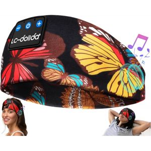Bandeau Ecouteurs pour Dormir Bandeau Bluetooth, Bandeau Bluetooth Sommeil pour Hommes Femmes,Casque Sommeil avec Ultra-Fins HD Stéréo pour Sport,Voyage - Neuf