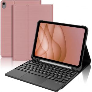Clavier Avec Touchpad Pour Ipad 10eme Generation 2024/11eme Generation 2025 A16, Azerty Clavier Avec Pavé Tactile Pour Ipad 10 10.9 Pouces, Détachable Clavier Avec Porte-Crayon, Or Rose[Z102] - Neuf