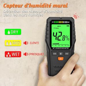 Humidim&egrave;tre pour bois D&eacute;tecteur d'humidit&eacute; pour murs,bois,ma&ccedil;onnerie,pl&acirc;tre (MT28) - Neuf