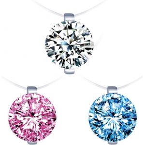 Collier En Argent 925 Pour Femme Fille, Ras De Cou, Collier De La Clavicule Invisible Diamanté, Zircon Solitaire, Ensembles De Bijoux, Cadeau Noël Anniversaire, Trois Pièces Ensemble - Neuf