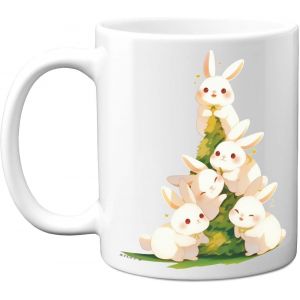 Eryi-Lapin Gifts U2013 Pyramide D'animaux U2013 Cadeaux D'anniversaire Lapin Cadeaux De Fête Des Mères, Cadeau De Fête Des Pères, 325 Ml Tasse En Céramique De Qualité Supérieure Passe Au Lave-Vaiss - Neuf