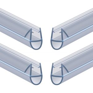 Joint de Douche pour Paroi en Verre,40CM 4PCS 4-6mm Barrière de Douche,Joint Porte Douche pour Vitre,Joint d'Étanchéité Cabine Douche Barrière Pliable,PVC Extra-épais (Transparent) - Neuf