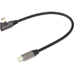 KALANKA-90 Degrés USB 3.1 Type C Câble Angle Droit et Gauche 3.1 USB Type C Mâle D'extension Câble Prend en Charge,Données,Audio,Vidéo Câble pour Ordinateur Portable,Téléphone Portable.(0.3M/1Pied) - Neuf
