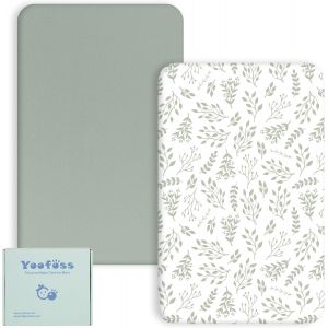 Lot De 2 Draps Housse Bebe Microfibre Respirante Prot&eacute;g&eacute; Matelas Ajustable Protection De Lit Matelas B&eacute;b&eacute; Amovible Y Lavable 50x89 Cm 50x90 Cm 55x90 Cm Pour Lit Berceau Et Matelas - Neuf