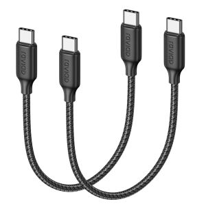 KALANKA-C&acirc;ble USB C vers USB C [0.3M/Lot de 2 ] 100W PD3.0 5A Cable USBC Charge Rapide QC3.0 Chargeur USB Type C pour iPhone 16/15 Plus Pro Max SamsungGalaxy S24 S23 MacBook Pro Pad Pro Tablet Huawei - Neuf