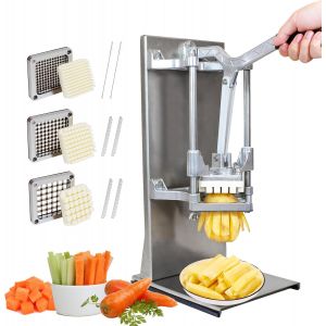 Coupe-Frites Professionnel Vertical Avec Lame 6mm 9mm 13mm En Acier Inoxydable Trancheuse De Légumes Manuel Coupe Pommes De Terre Frites Multifonctionnel Pour Oignon Carotte Concombre - Neuf