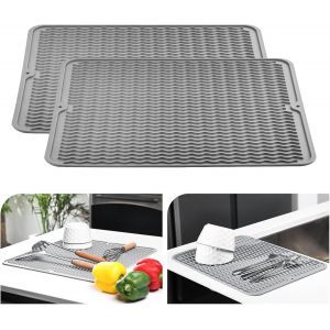 Tapis D'Égouttement 40 X 45 Cm, Vaisselle En Silicone Résistant À La Chaleur, Antidérapant, Tapis D'Égouttement, Set De Table - Neuf