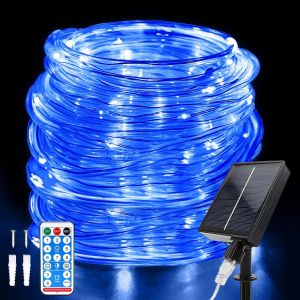 Tube Lumineux Solaire Extérieur, Étanche Guirlande Lumineuse Tube 22 Mètre 8 Modes 200 LED Solaire Tube Lumineux avec Télécommande pour Jardin Piscine Mariage Fête de Noël Décorations - Neuf