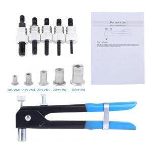 Kit de rivetage avec insert fileté et pistolet à rivets M3-M8 - Neuf