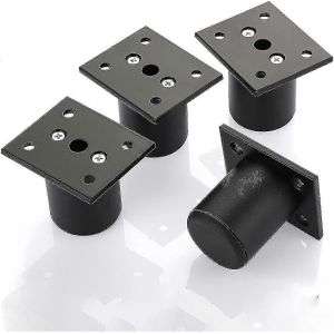 Pack De 4 Pieds De Meubles Réglables Pour Lit,Armoire,Table - Pieds En Alliage D'aluminium Noir 50mm De Hauteur - Neuf