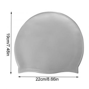 Bonnet de natation en silicone pour hommes et femmes,&eacute;lastique,protection des oreilles,cheveux longs,chapeau de piscine,ultra fin - Type silver gray - Neuf