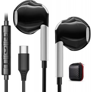 WQS-&Eacute;couteur USB C,pour Samsung Galaxy S24 S23 S22 Ultra S25 S21 A55 A54 A56 A16 A35 5G,Ecouteur Filaire USB C Casque avec MICR,pour Pixel 8 7 6 Pro 6a Samsung Z Flip 5 Huawei P60 Pro iPhone 15 16 - Neuf