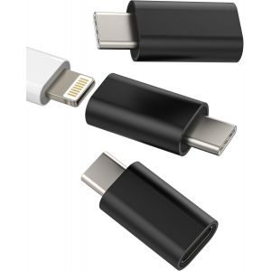 Thef-Adaptateur Usb C Vers Lightning Femelle Chargeur Rapide Pour Iphone 16 15 (Lot De 3) Connecteur Prise Pour Apple Pour Ipad Pro Compatible Avec Samsung S24 S23 Câble Mâle Type C Accessoire Voitur - Neuf