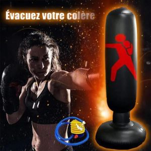 Sac De Boxe Gonflable Sac De Frappe Sur Pied Pour Fitness De Boxe Autoportant Tumbler Sac Pour Karaté Fitness,Pompe À Ai Inclus - Neuf