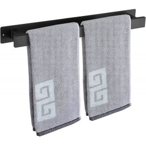 Cauc-Porte-Serviettes De Salle De Bain - Auto-Adh&eacute;sif Ou &Agrave; Vis - Support Mural En Acier Inoxydable - Imperm&eacute;able Et Antirouille - Convient Pour Salle De Bain, Camping-Car, Cuisine (50 Cm, Noir Mat) - Neuf