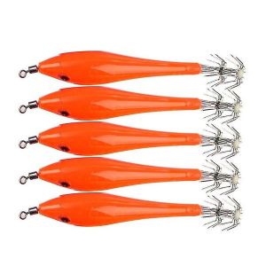 Lot De 5 Hame&ccedil;ons De P&ecirc;che Lumineux - Leurres Lumineux Nocturnes Portables Pour La P&ecirc;che En Haute Mer, Attire Les Calmars, Les Poulpes Et Plus Encore ! - Neuf
