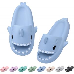 Kalanka-Shark Cloud Slippers Pantoufles De Douche Claquettes Requin Femme Homme Antiderapant Soft Chaussons Ergonomique Pillow Slides Été Chaussures De Piscine Plage Sandales - Neuf