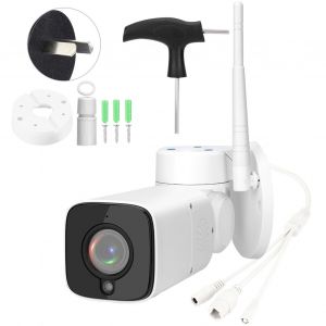Camera de securite 1080P WiFi etanche IP66, panoramique, inclinaison, zoom, vision nocturne, prise 110-240 V (AU) - Neuf