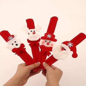 Wabjtam 4 Pièces Noël Slap Bracelets Noël Snap Bracelet Party Favors Noël Slap Bands - Neuf