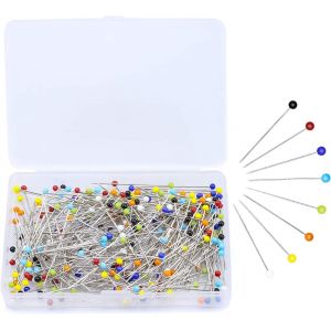 Épingles De Couture Couturière, Épingles À Tête Ronde Épingles De Couture 250 Pièces Couleur Mixte Pour La Mercerie, Patchwork, De La Couture Et De L'artisanat De 38 Mm/3mm Verre De La Tête - Neuf
