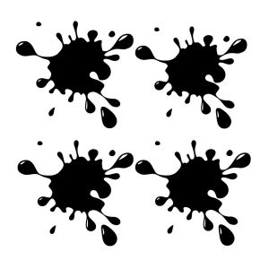 Lot de 4 autocollants noirs amusants pour voiture, taches de peinture, d&eacute;coration automobile pour motos - Neuf