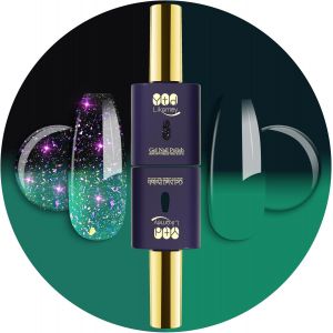 Verni Semi Permanent Gel,2 Couleurs 15ml Vernis À Ongle Changement De Couleur Caméléon Changeant De Température Uv Nail Art Manucure Set-Vert À Vert Foncé - Neuf