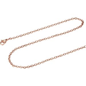 Kal-Chaîne Collier Femme 2mm Argent/Plaqué Or/Noir/Rose En Acier Inoxydable, Chaine Fine Maille Forçat Rolo Pour Pendentif - Longueur De 35 À 75cm+5cm Bijou Accessoire Avec Boîte - Neuf