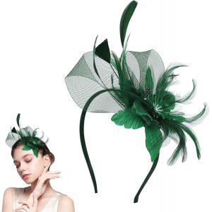 Gerg-Bonnet Exquis Coiffe De Mari&eacute;e R&eacute;tro &Eacute;l&eacute;gantes Beauty Fascinator Cheveux Clip Chapeau Plume F&ecirc;te De Th&eacute;,Mariage,Cocktail Prom,Tea Party Halloween Party Pour Fille Et Femmes - Neuf