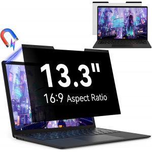 Magn&eacute;tique Filtre de Confidentialit&eacute; 13.3 Pouces 16:9 pour &eacute;cran Ordinateur Portable, Amovible Protection D'&eacute;cran Anti Lumiere Bleue Compatible avec Dell/ASUS/HP/Acer/Lenovo/Thinkpad/Samsung/Sony - Neuf