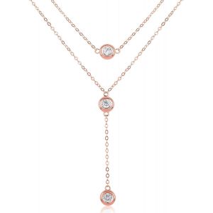 Kal-Collier Pour Femme En Argent 925 - Collier Ras Du Cou Pour Femme - Collier Exquis En Zircon - Collier Empilable - Bijoux De F&ecirc;te D'anniversaire - Cadeau D'anniversaire - Neuf