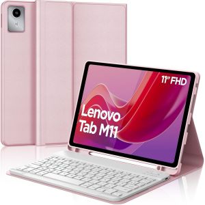 Coque Clavier Pour Lenovo Tab M11 11 Pouces Tb-330xu/330fu, Azerty Clavier Rétroéclairé Magnétique Sans Fil Pour Lenovo Tab M11 11"" 2024, Noir - Neuf