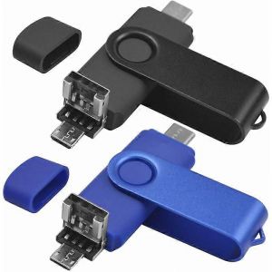 Lot de 2 cl&eacute;s USB C 64GB USB 2.0 OTG 3 EN 1 Type C USB Micro USB Cl&eacute; USB - Neuf
