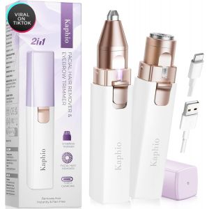 Oayew-&Eacute;pilation Du Visage Pour Femme : Tondeuse &Eacute;lectrique Et Appareil D'&eacute;pilation U2013 Rasoir Rechargeable 2 En 1 Pour Le Visage, Sans Douleur Pour La L&egrave;vre Sup&eacute;rieure, Le Menton, Les Sourcils Pea - Neuf