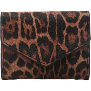 CAUC-Portefeuille imprim&eacute; l&eacute;opard &iquest; Porte-monnaie pour femme, porte-monnaie en cuir PU, cadeau imprim&eacute; l&eacute;opard, portefeuille animal, porte-cartes de t&eacute;l&eacute;phone, pochette mince en cuir mignon &agrave; deux vo - Neuf