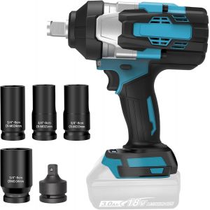 MEVRONISSHOP-Cl&eacute; &agrave; chocs sans fil 2 000 N.m pour Makita 18 V batteries 4,0 Ah, cl&eacute; &agrave; chocs &eacute;lectrique de 3/4 pouces - Neuf