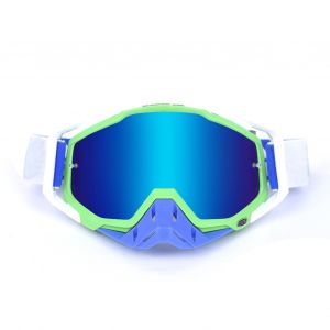 Lunettes De Sport De Plein Air, Ski, Moto, Equitation, Anti-Poussiere, Coupe-Vent, Moto, Velo, Lunettes De Soleil Pour Hommes Et Femmes, Monture Verte, Nez Bleu, Verres Bleus - Neuf