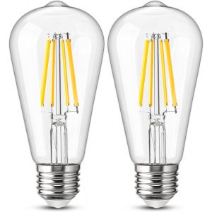 Lot De 2 Ampoules Led E27 St64 4 W 60 W 850 Lm Classic A Efficacité Énergétique Edison Led 2700 K Blanc Chaud Ampoule À Économie D'énergie Pour Lustre[Amp746557] - Neuf