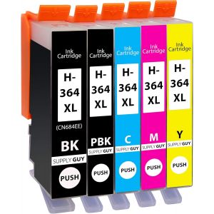 ERYI-5 Cartouches D'Encre Compatible Avec Hp 364 Xl / N9J74Ae Pour Deskjet 5445 5460 Officejet 7515 Photosmart 7510 7520 B8550 C5324 C5370 C5373 C6380 C6383 D5445 B410A B410C Et Plus - Neuf