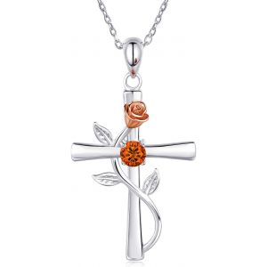 Collier Pour Femme Croix Argent 925/1000 Collier De Pierre De Naissance 12 Mois Pendentif Zircone Cubique 5a Bijoux Anniversaire Cadeau Pour Femme Maman Fille - Neuf